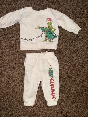 Kids White Grinch Holiday Matching Set